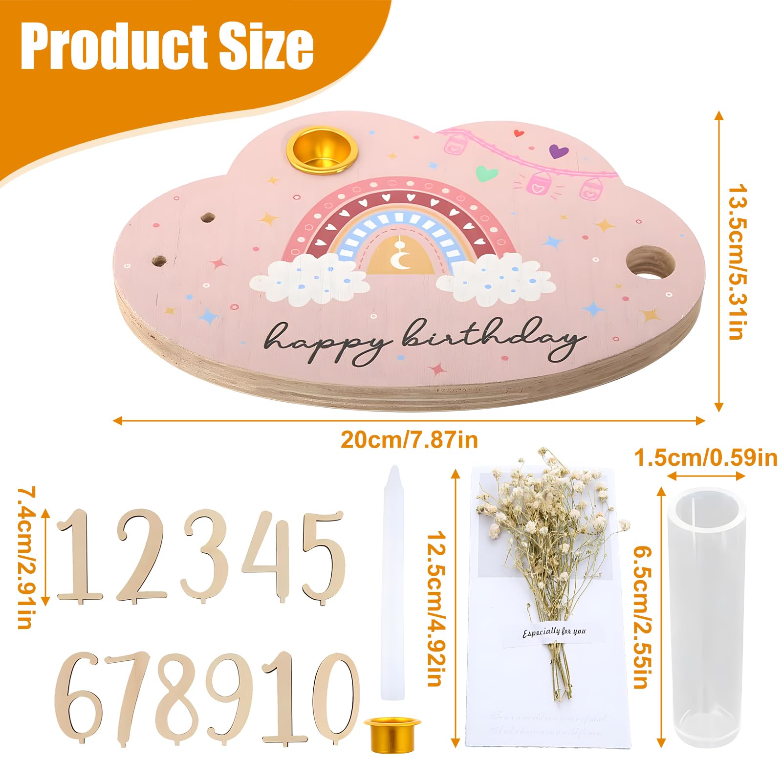 Assiette D'anniversaire En Bois Personnalisable Avec Chiffres 0-9, Bougeoir Et Vase - Décoration Créative Pour Fête, Cadeau Garçon/fille