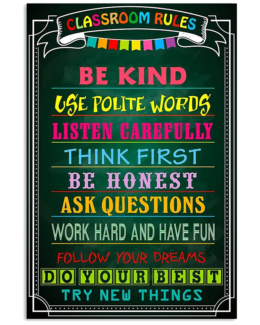 Amazon.com: Classroom Rules Poster Back To School Wall Art Classroom Decor  Teacher Printable When you Enter This Classroom Rules Sign Teacher Gifts Classroom  Rules Canvas Frame (Multi 2): Posters & Prints