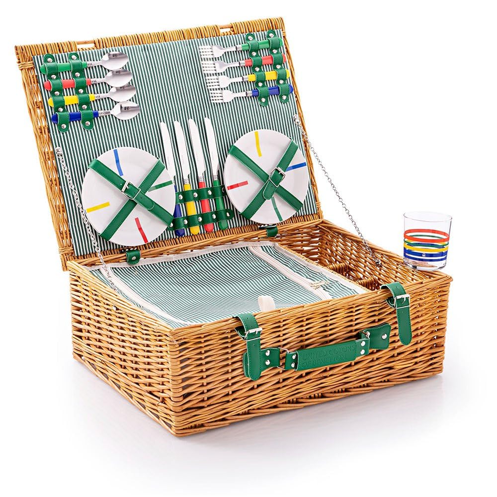 UNITED COLORS OF BENETTON Cestino Picnic 4 persone 54x42x20 cm ceramica