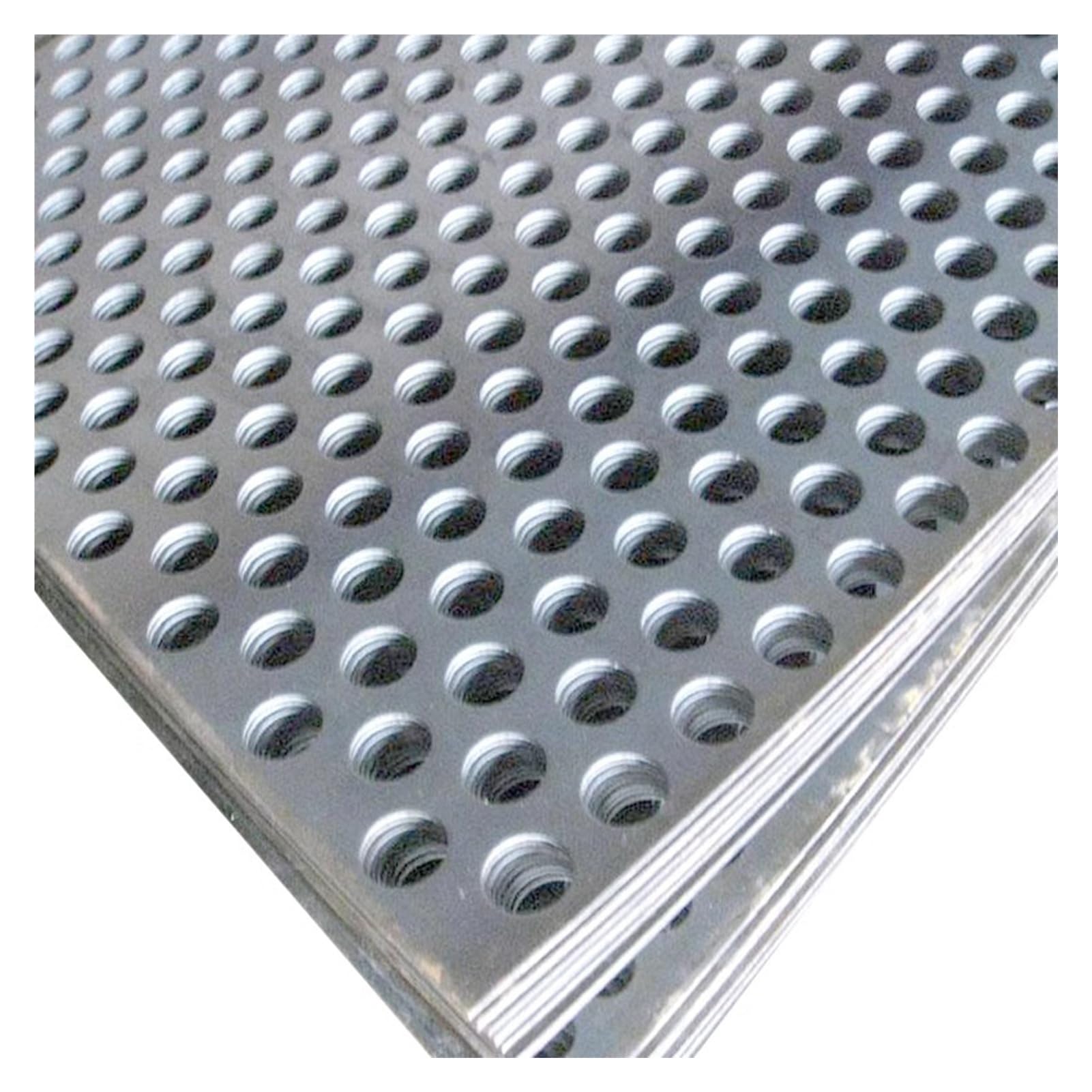 Lamiere forate Lamiera perforata in acciaio inossidabile 304, spessore 0,8 mm, maglia 1-10 mm, argento, dimensioni multiple(3mm Mesh,35x35cm)