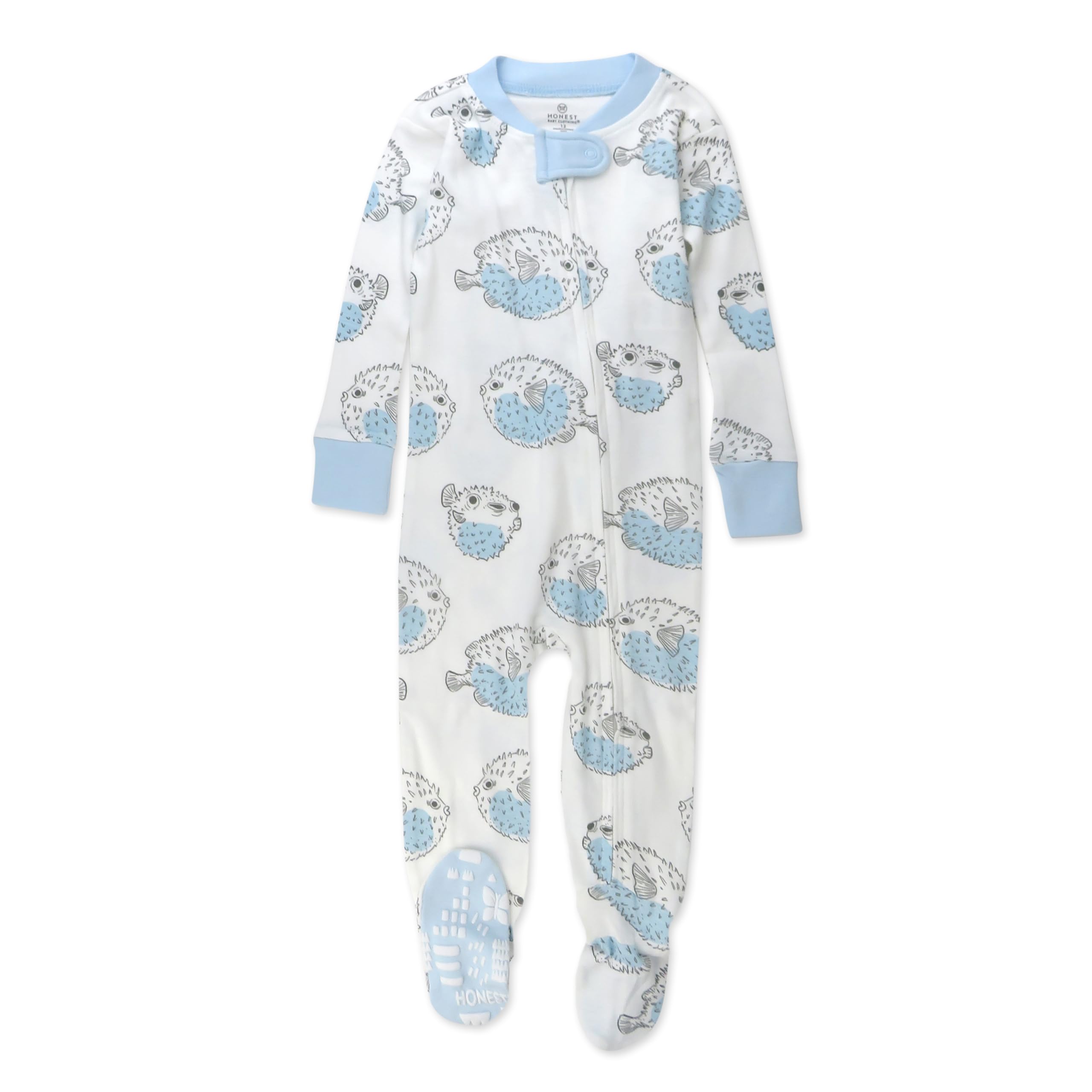 HonestBaby Non-Slip Footed Pajamas One-Piece Sleeper Jumpsuit Zip