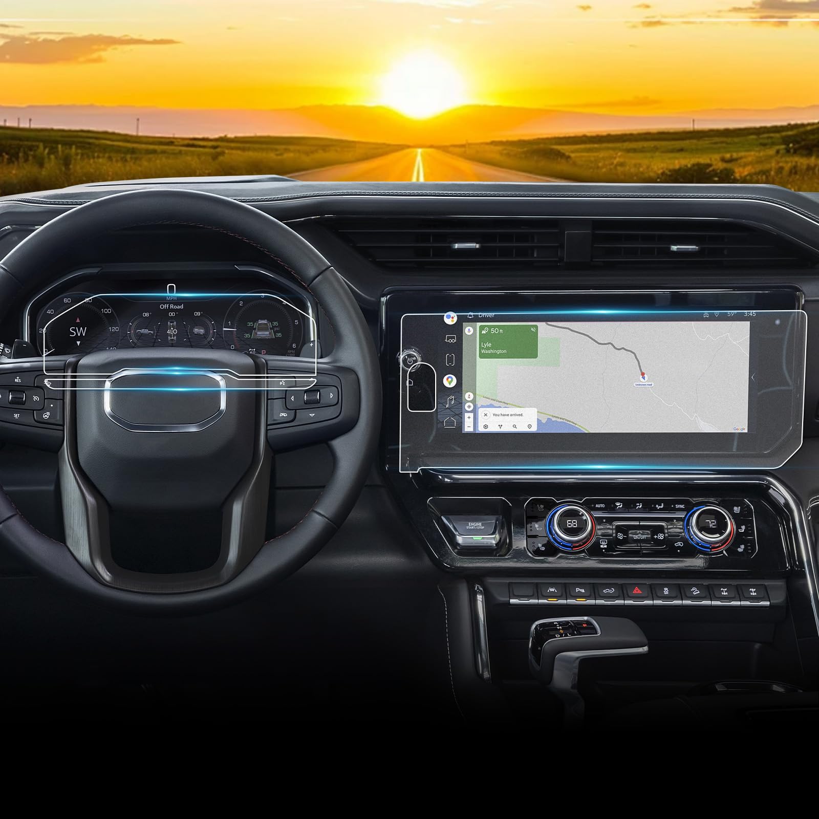 YEE PIN Anti Glare Matte Screen Protector for 26 Chevy Silverado 1500 & 2022-2026 GMC Sierra 1500 (SLE, Elevation, SLT) 13.4'' Infotainment Screen