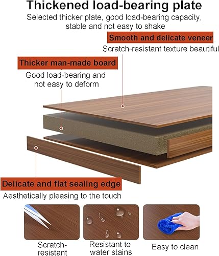 Miniatura 3 de Escritorio moderno de oficina en casa con estante de almacenamiento, mesa de escritorio, escritorio de estudio, estación de trabajo con gabinete y