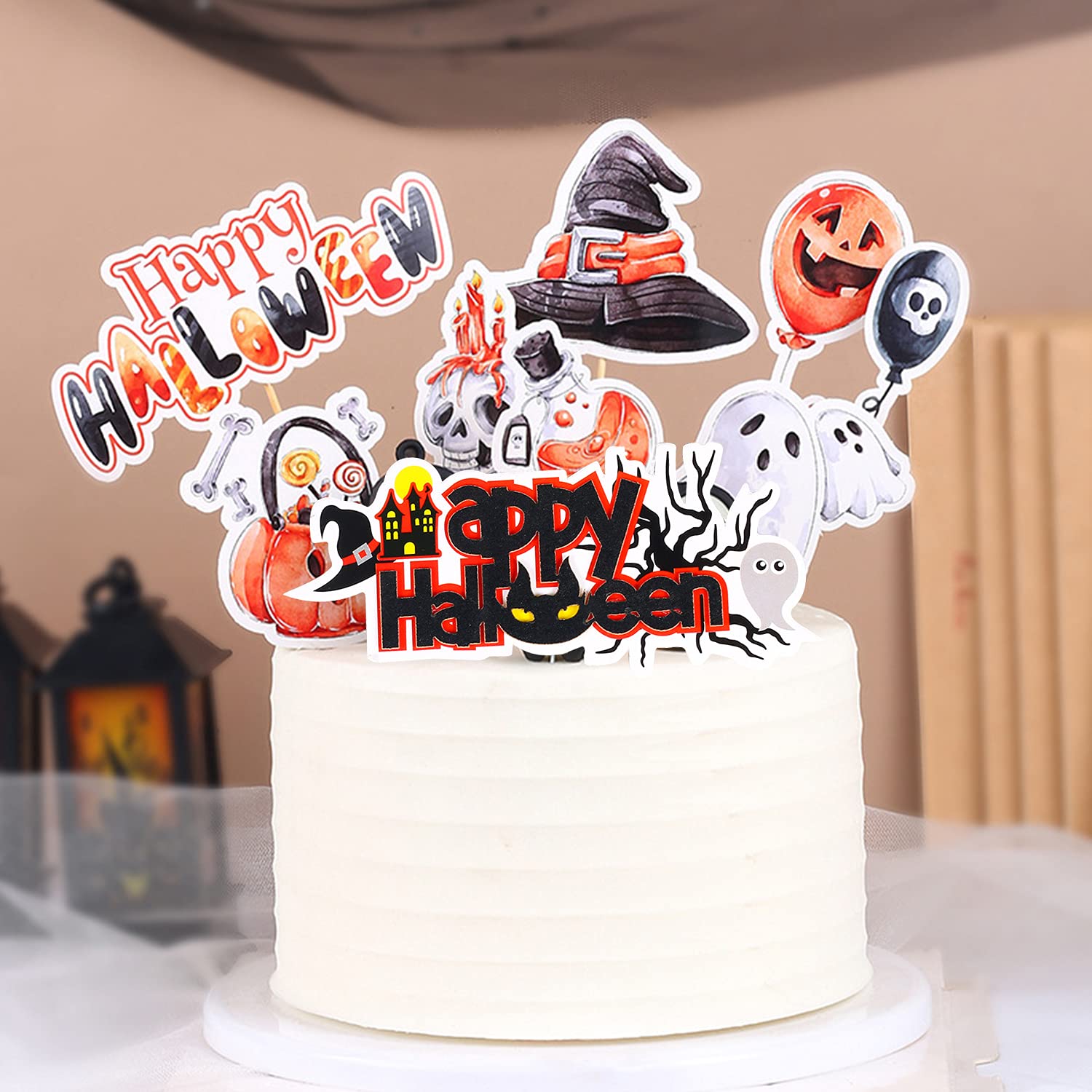 25-teiliges Halloween Cake Topper Set – 5 Gruselige Designs Für Kuchen & Cupcakes