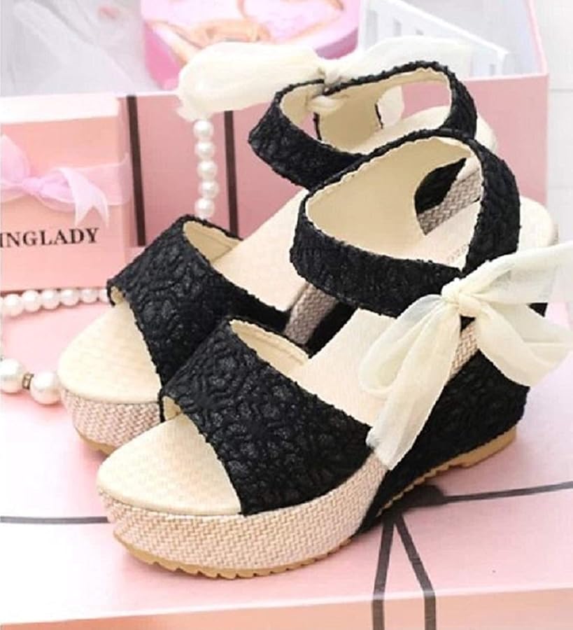 限定!   Kharie ウエッジヒール サンダル Amazon | [Kaenarie] レディース 厚底 ウェッジソール サンダル