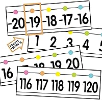 Vista 12 de 29 piezas de línea numérica para pared de aula -20 a 120 línea numérica borde de tablón de anuncios boho decoraciones de aula carteles