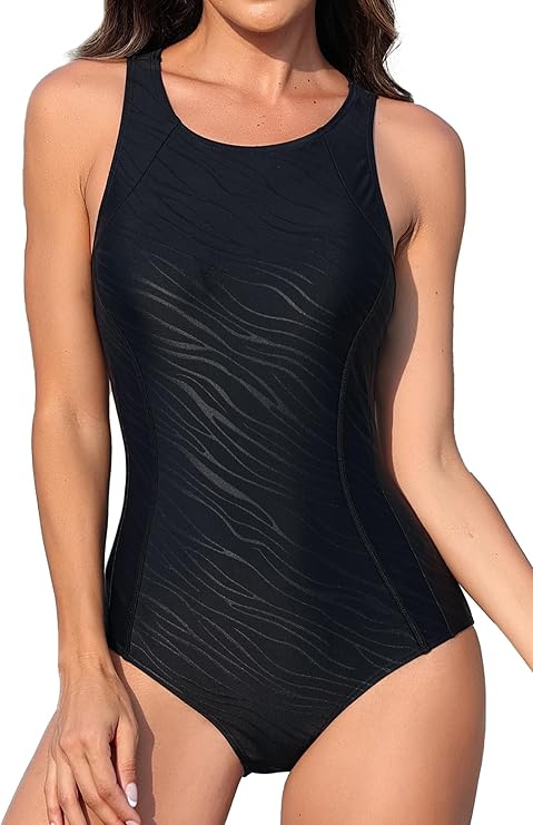 beautyin Women's One Piece Athletic Racerback Swimsuit Slimming Bathing Suit
