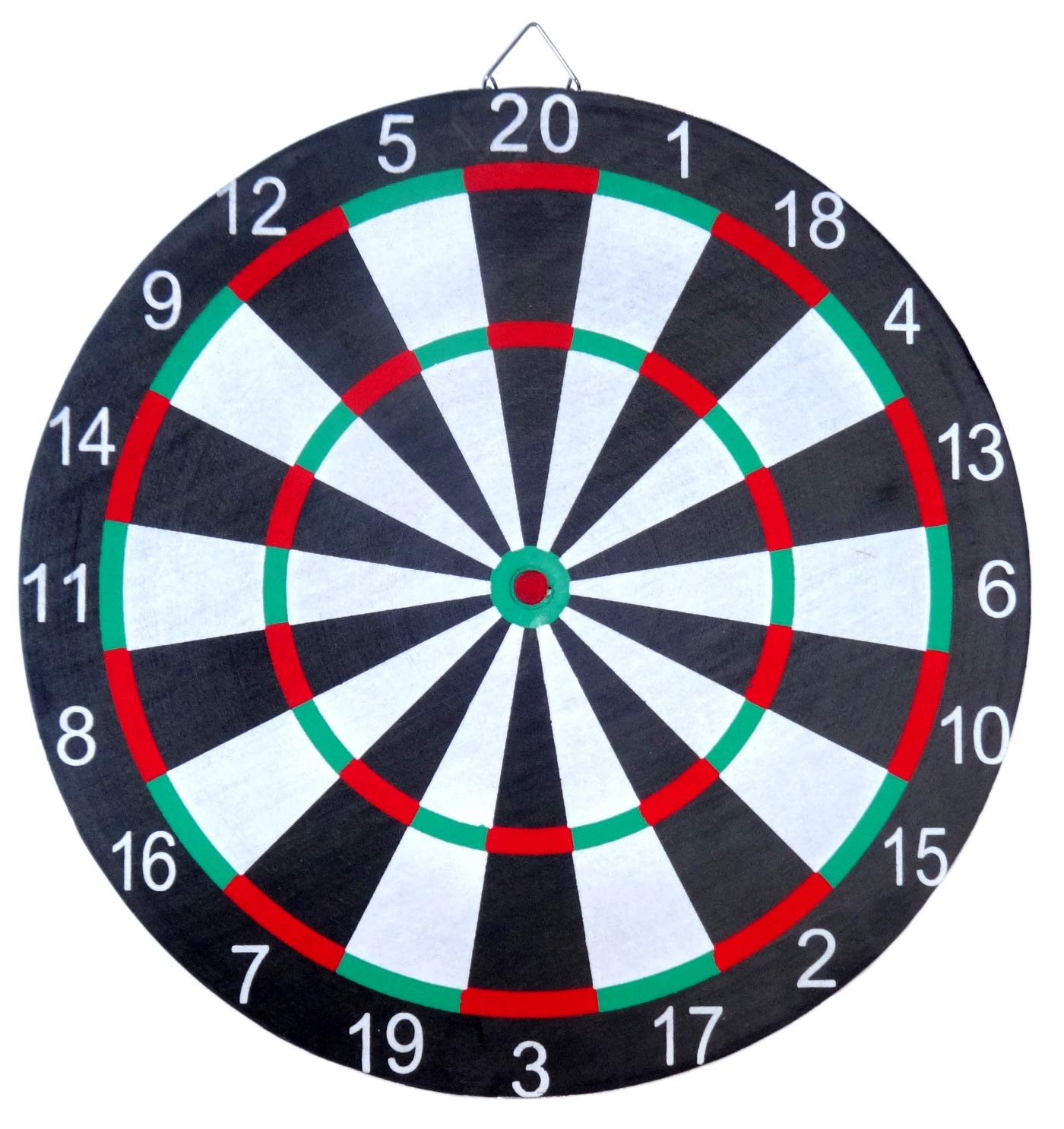O&W Security Dartscheibe Dart Set Ø 40 cm – inkl. 6 Dartpfeile mit Metallspitzen, klassisch Schwarz/Weiß, rund, für Freizeit, Party & Familie, Wandmontage