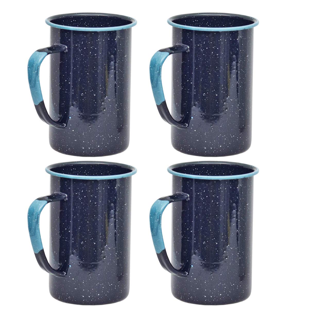 Granite Ware (4 Pack 20 Oz Mug with Handle Carbon Steel Enamel Mug Camping Mugs Coffee Hot and Cold Cup with Handle