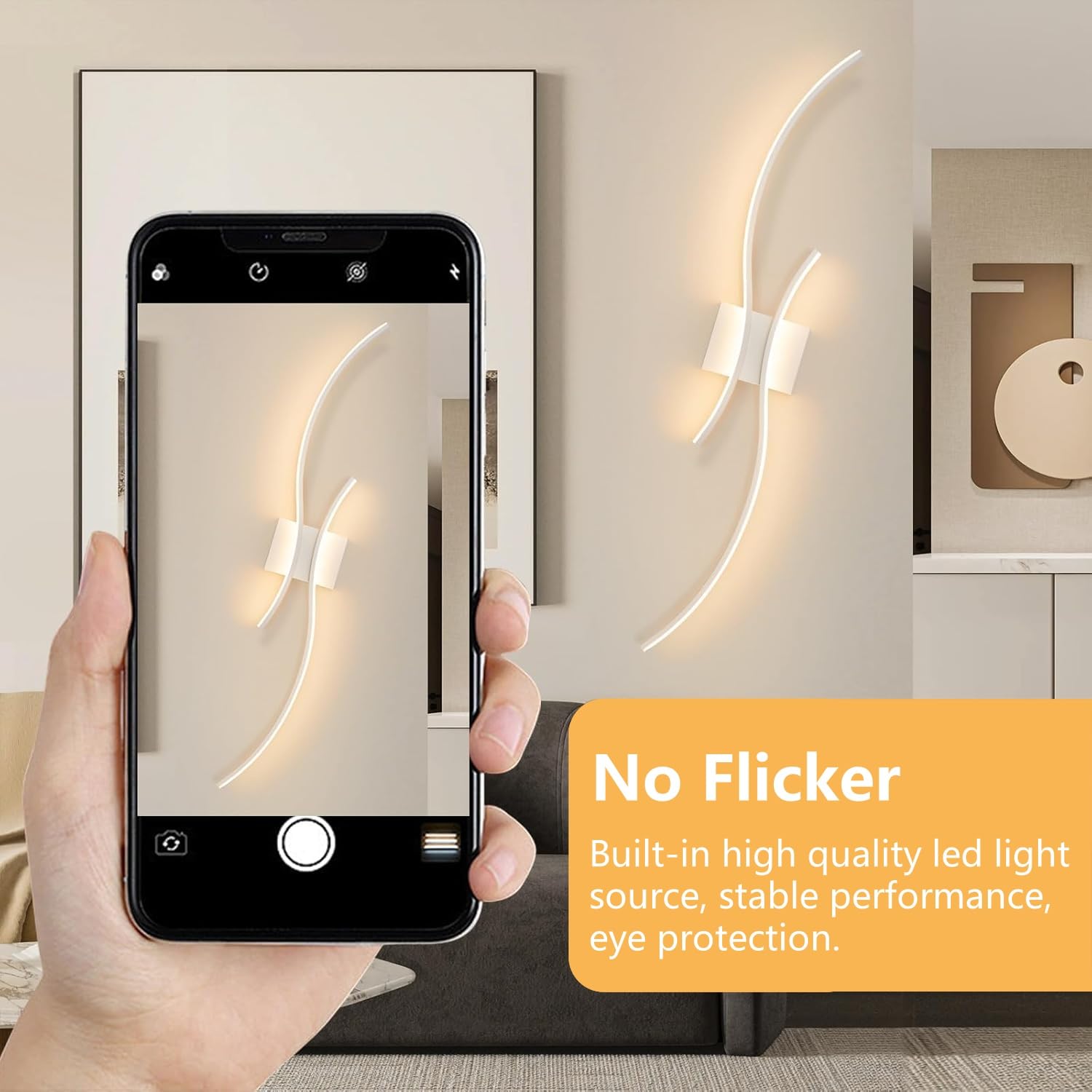 Comely LED Wandleuchte Innen, 27W Lange Wandlampe Weiß 80CM, 3000K | Moderne Innenwandleuchte aus Aluminium für Wohnzimmer Schlafzimmer Flur Treppen