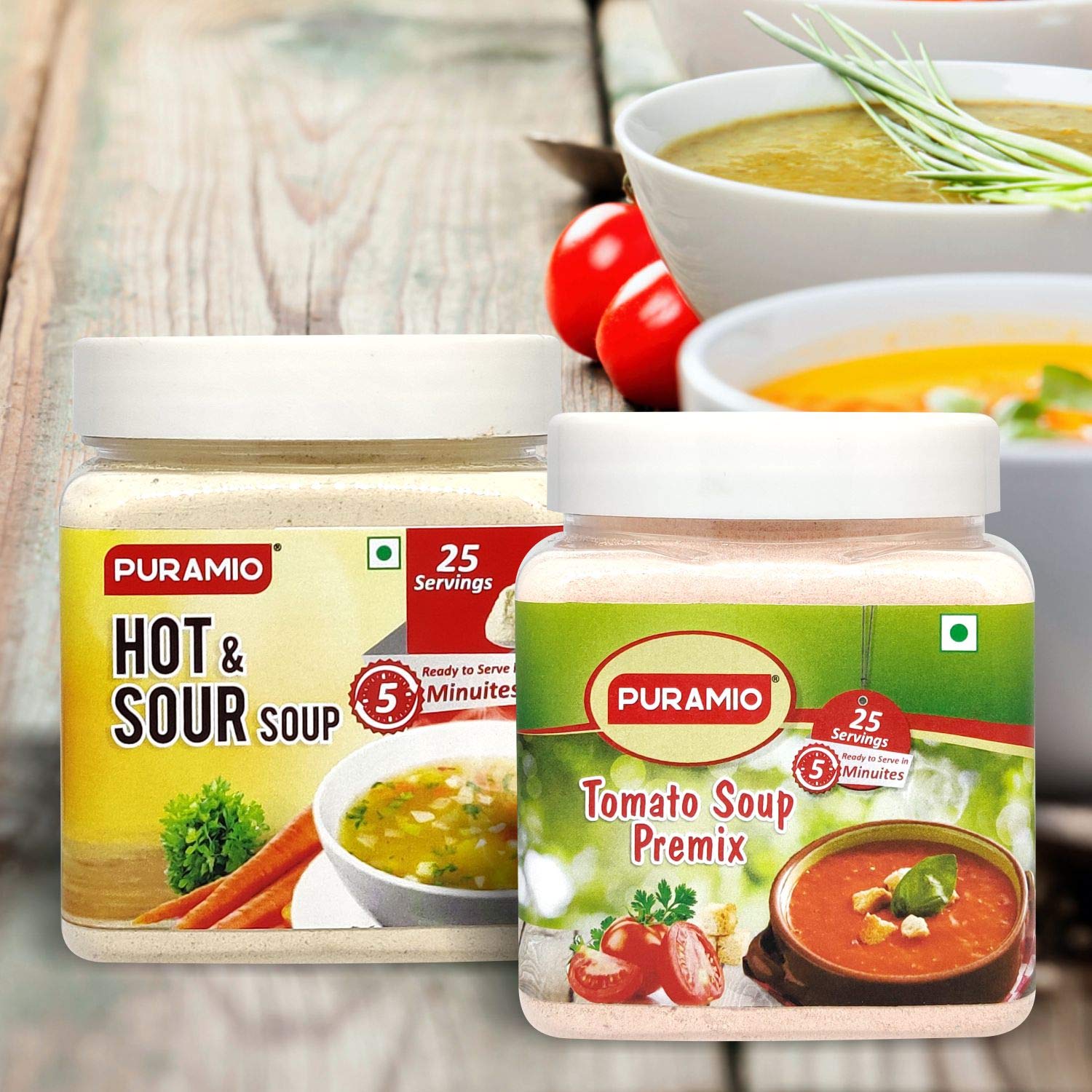 Puramio Soup Premix Combo Pack of 2 - Tomato and Hot & Sour, 250g Each (B08V55S9JT) Amazon Price History, Amazon Price Tracker