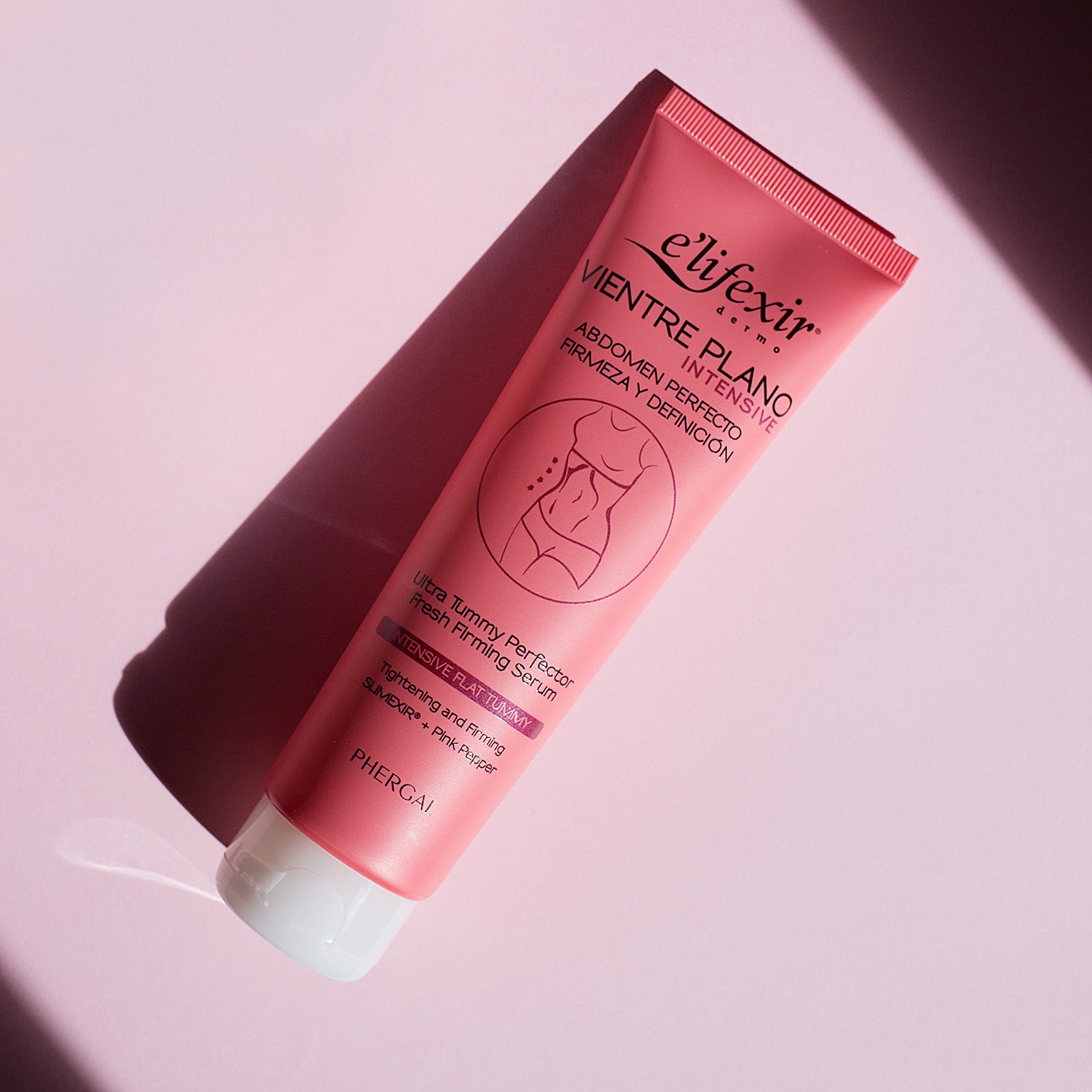 Elifexir | Intensywne płaskie serum brzucha | Usuwa objętość, drenaż, tonizuje i ujędrnia brzuch, wzmacnia ćwiczenia hipopresyjne | Z SLIMEXIR, PINK PEPPER i kofeiną | 150ml