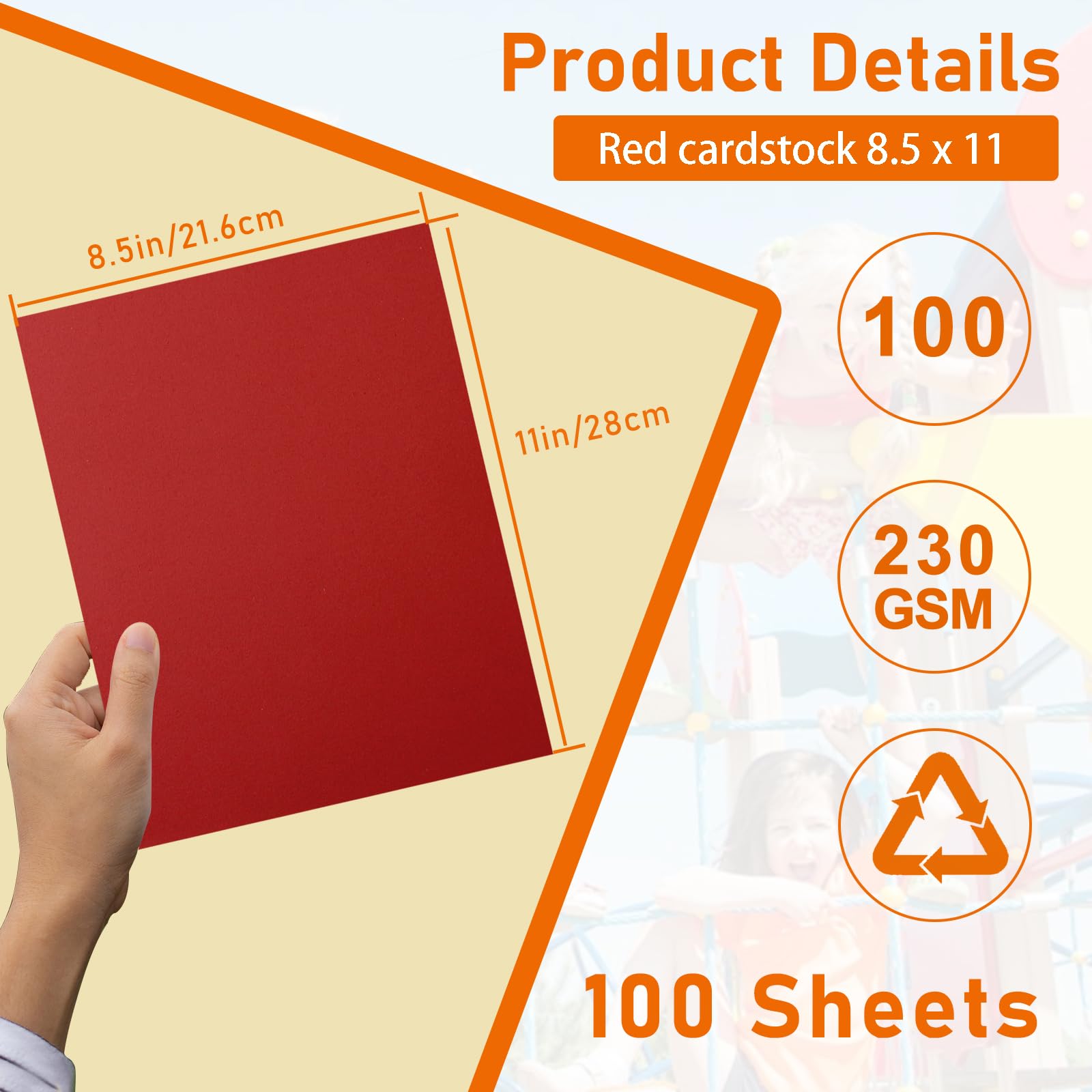 Guakicae 100 hojas de cartulina roja de 8.5 x 11 pulgadas, cartulina roja de Navidad de 80 libras para invitaciones de boda, tarjetas de felicitación, tarjetas, aniversario, decoraciones de cumpleaños