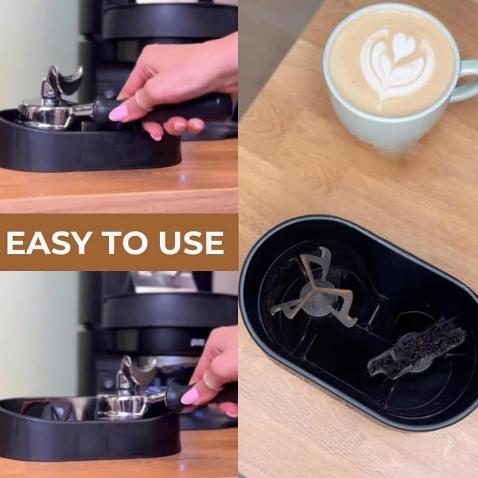 Kit de limpieza de portafiltro de café, limpiador eléctrico automático con recogedor de tierra y cepillo, ideal para el hogar, cocina, oficina