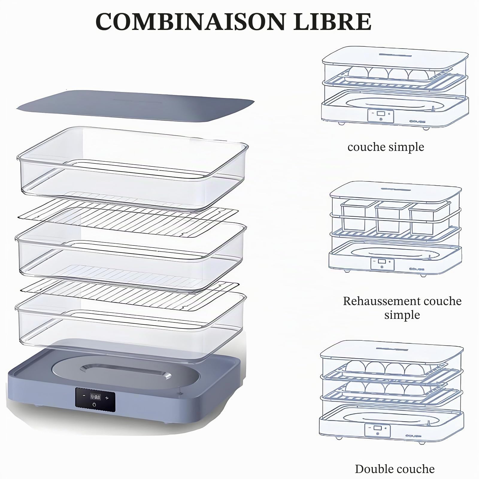 Chambre de pousse électrique 40 L, fermentation pour pâtes, yaourts, pains, yaourts, pains, avec contrôle de l'humidité et de la température, pour une fermentation homogène