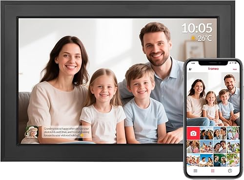 Bestrip Digital Photo Frame,10.1 Inch Frameo WiFi Electronic Picture Frame,1280x800 HD IPS Touch Screen,32GB Memory,Auto-Rotation,Share Photos &Videos,Birthday Gifts for Women/Men.
