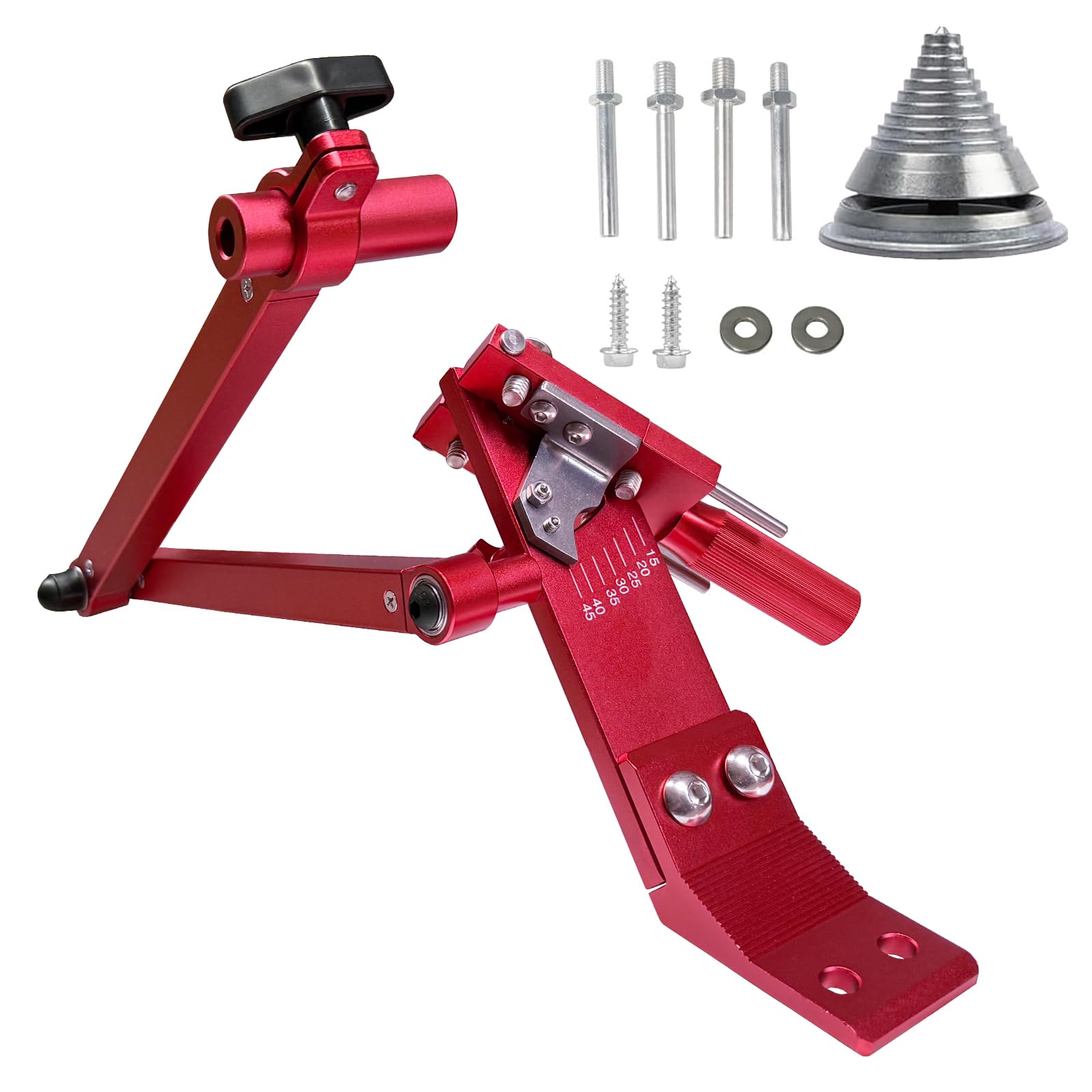 EYSENC Lawn Mower Blade Sharpener Sharpener Model 5005 15°-45° Adjustable for Straight and Standard Lawn Mower Blades with Aluminum Balancer Red