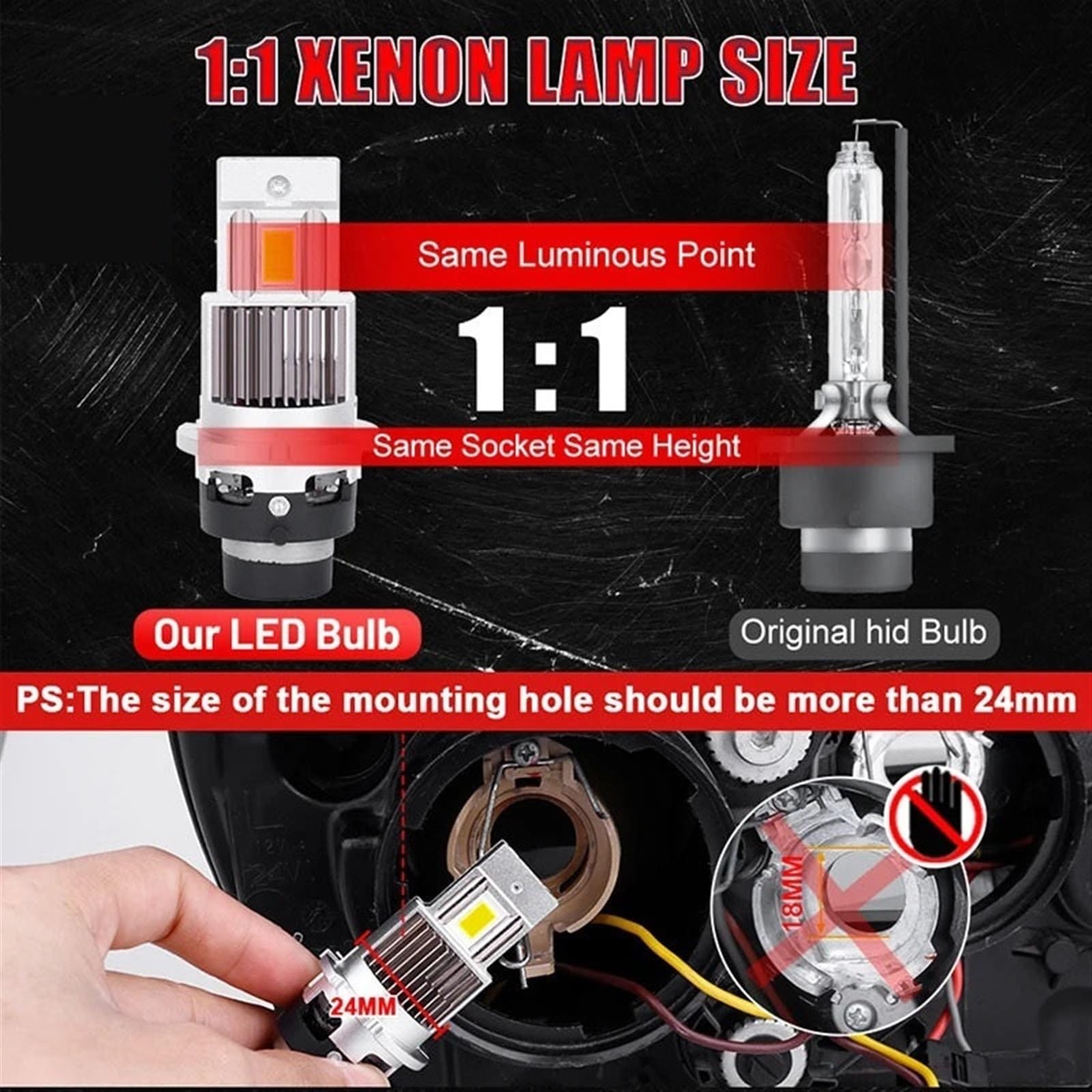 D2S D4S faro LED HID D1S D3S Canbus 450W 250000LM 1:1 D1R D2R D3R D4R D8S bombillas de xenón Turbo lámpara de coche motocicleta luz Plug & Play(D2R D2S)