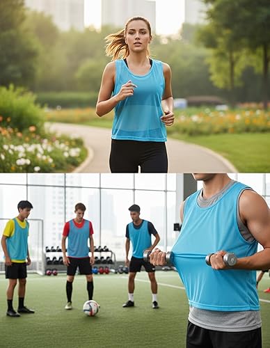 Miniatura 6 de Scrimmage Pinnies - Chalecos de práctica para jóvenes y adultos, deportes, baloncesto, fútbol, voleibol