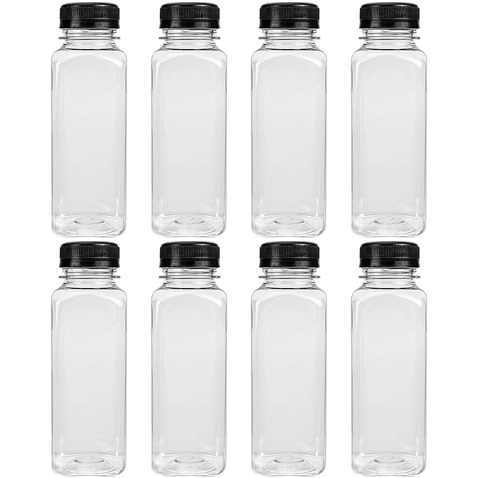 EnxJire Plastic Juice Bottles 8pcs Empty Plastic Juice Bottles With Caps 300ml For Milk Juicing Smoothie Drinking Containers Reusable Water Bottle Fruit for Kitchen