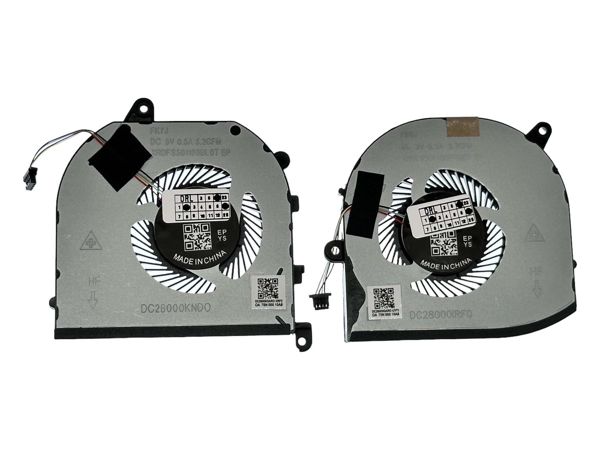 JISHIYUFS Nieuwe CPU GPU Koelventilator voor Dell XPS 15 9570 7590 XPS15-9570 Precision 5540 Series Laptop DFS501105PR0T FKCH FJ6J 008YY9 0TK9J1 TK9J1 08YY9 DC5V 0.5A