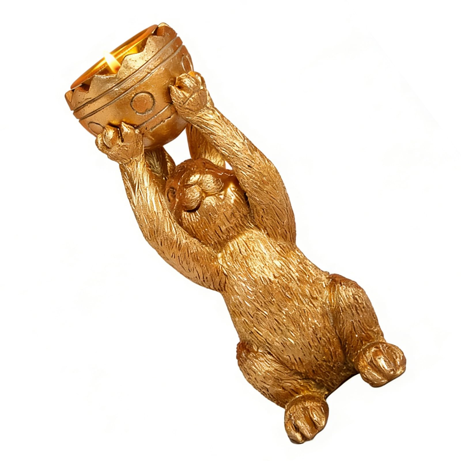 Elnwnnkc Gold Handcrafted Resin Creature Holder In And Brown Adds Farmhouse Appeal To Any Room Brown Lagomorph Stand