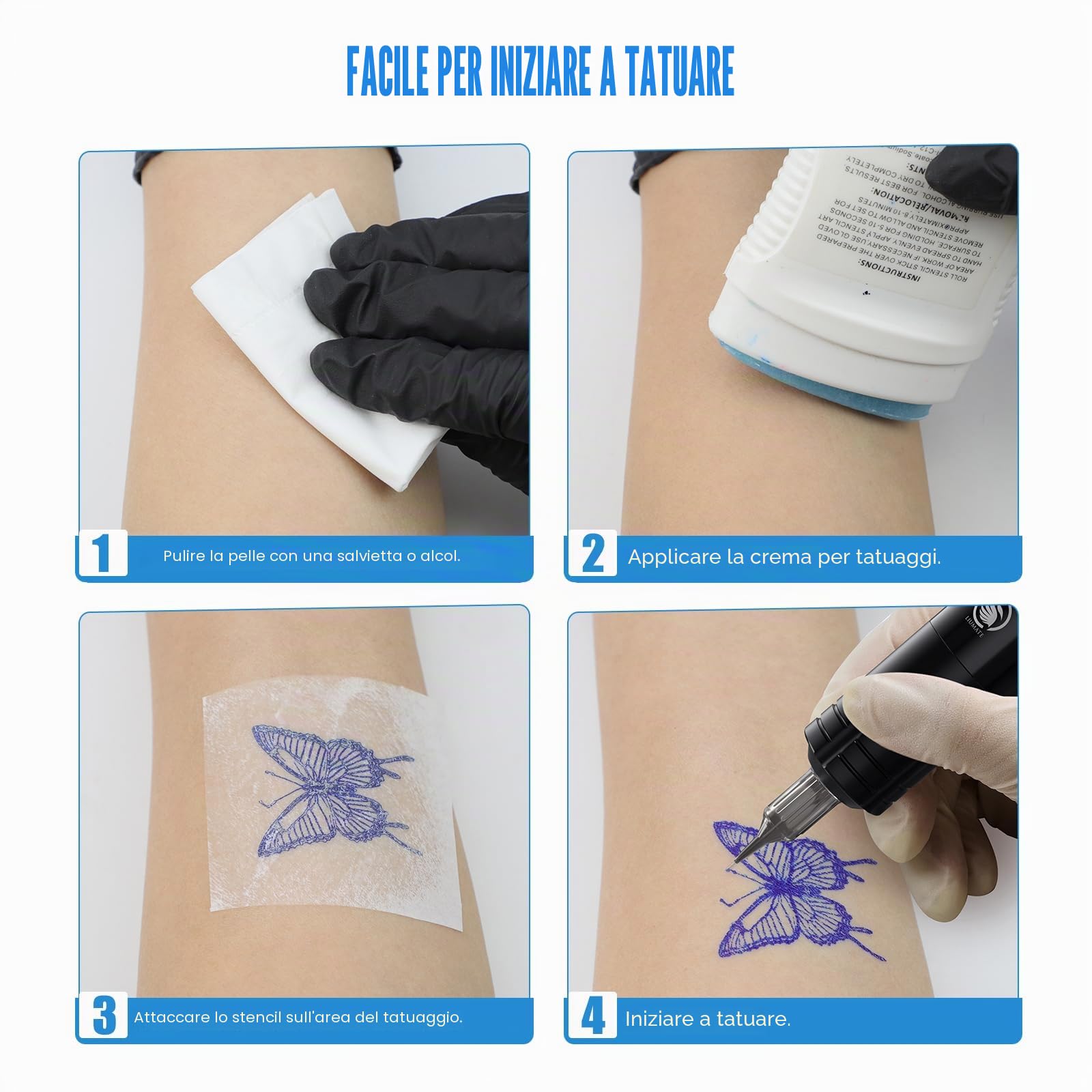 Stampante per Tatuaggi Bluetooth Stampante Stencil Tattoo | Stampante Termica Tattoo con 10 Carte di Trasferimento, Compatibile Con smartphone,Tablet e PC per Artisti e Principianti