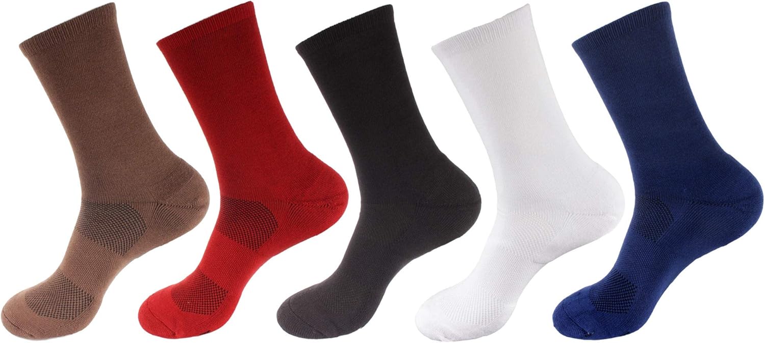 Women's Rayon from Bamboo Fiber Ultra Breathable Wicking Supported Toe and Heel Crew Socks - Image 5