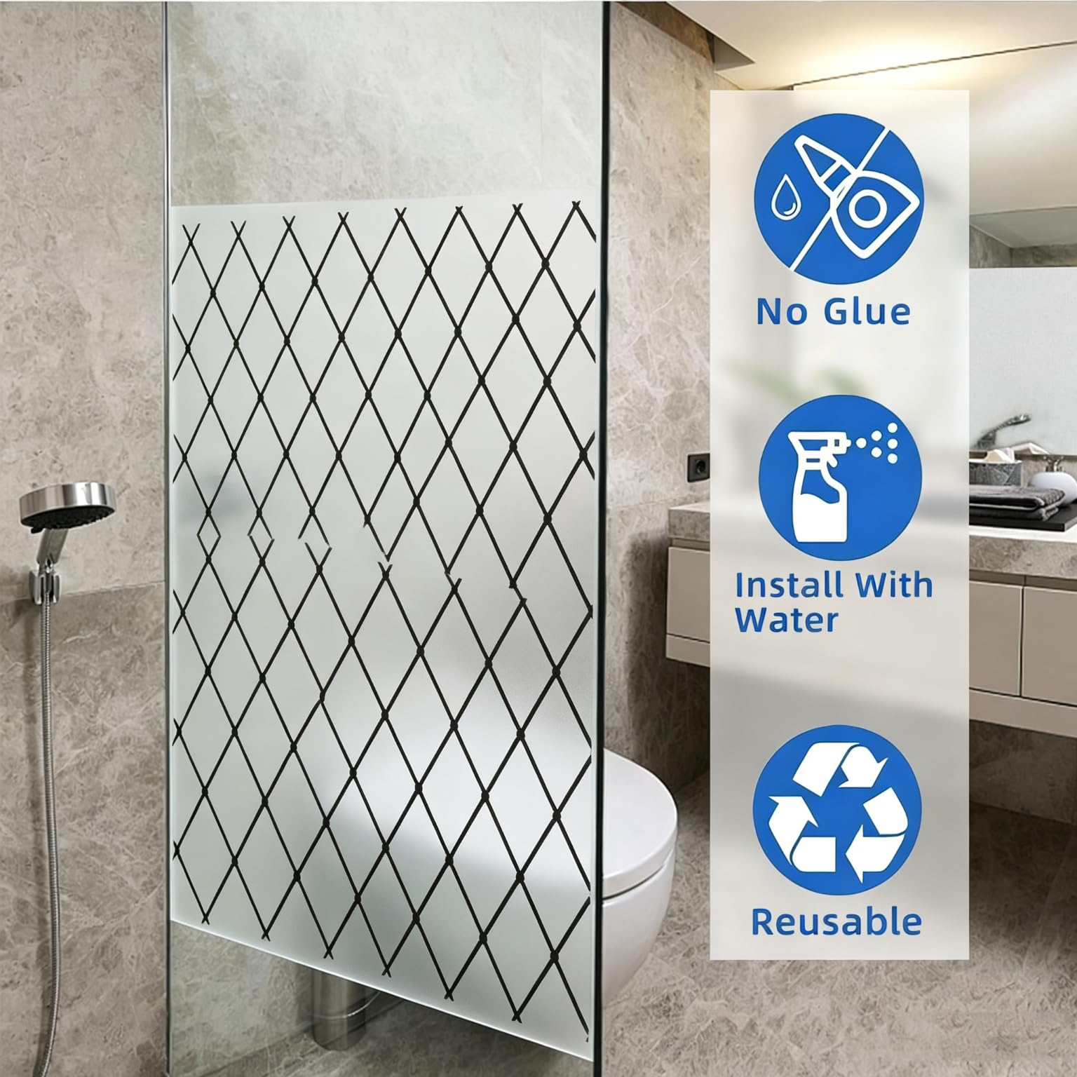 Vinilo Ventana Privacidad 70 x 350 cm Privacidad Ventana Protección UV Ideal Lámina Protectora UV con Adhesión Estática sin Pegamento Lámina para Baño Oficina y Cocina, Neto