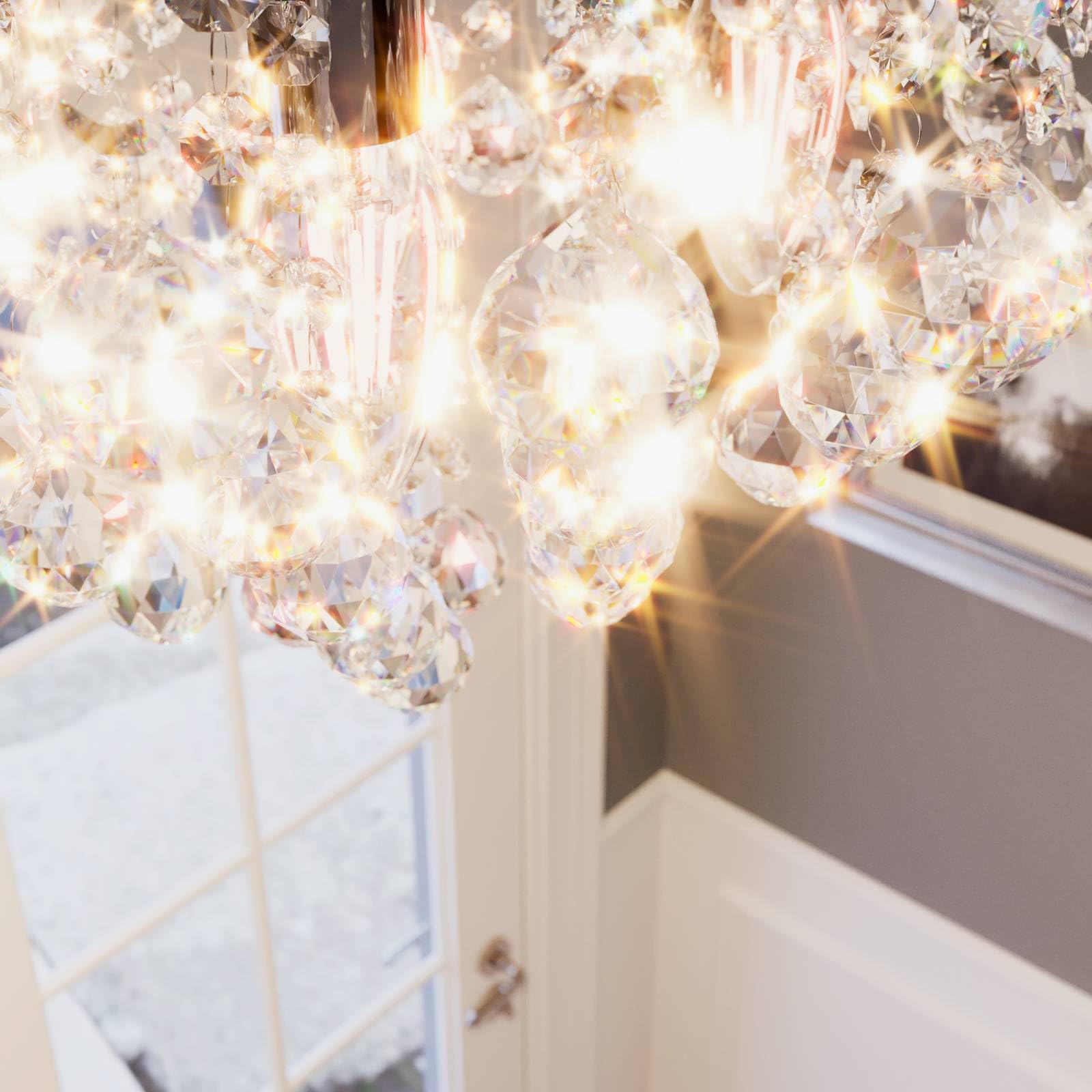 Lindby Lampadario Cristallo Moderno, Plafoniera Gocce di Lampada a sospensione LED per Camera da Letto Soggiorno Corridoio Sala pranzo (5 luci E14)