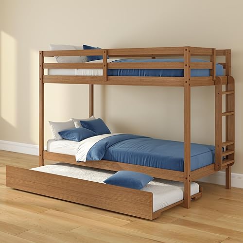 Grain & Grove Bear Twin Over Twin Bunk Bed with