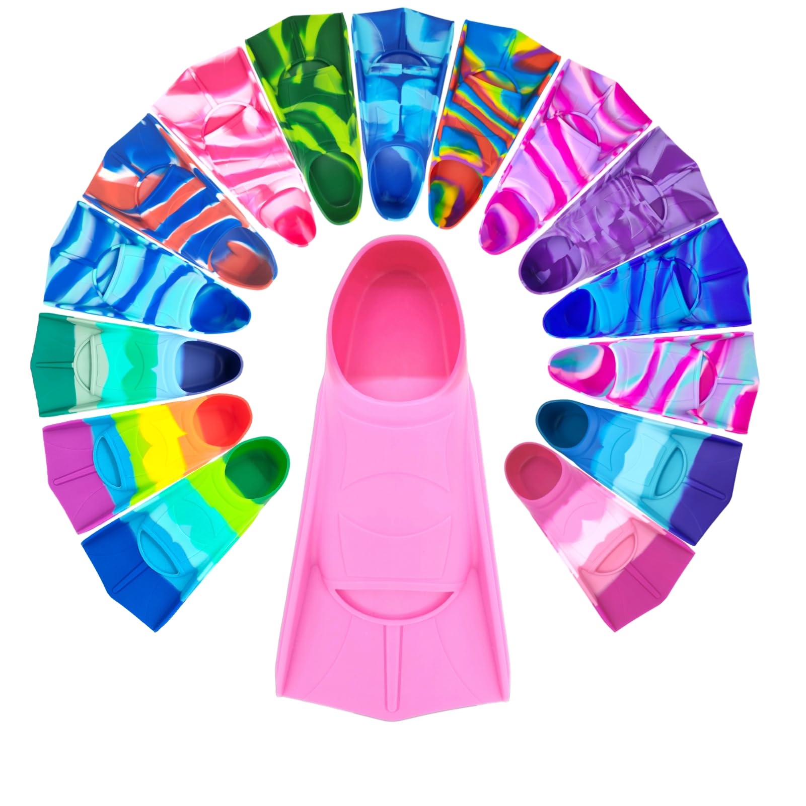 Kids Swim Fins,Comfortable Silicone Flippers for Swimming and Diving,Size Suitable Beginners Kids Girls Boys Adults