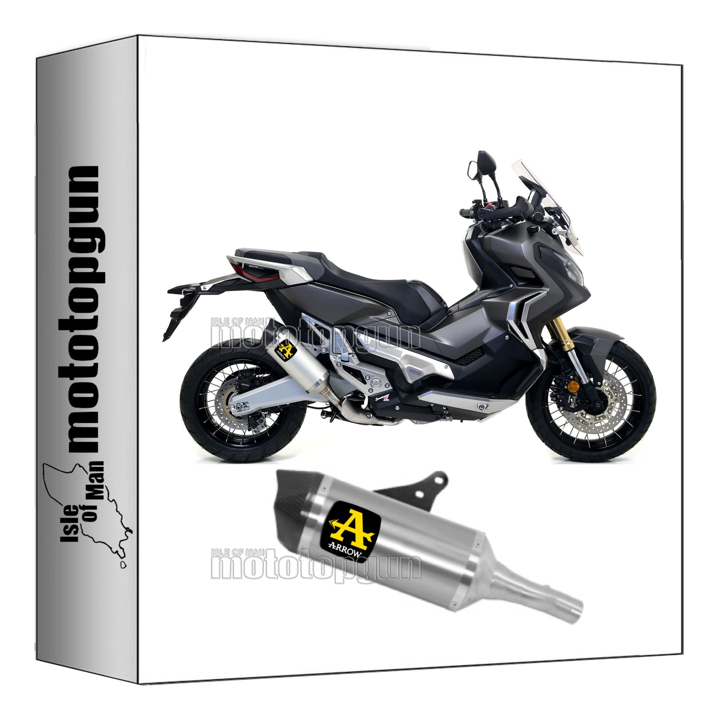 scarico omologato arrow race-tech in alluminio con fondello in carby compatibile con honda xadv x-adv 750 2017 2018 2019 2020 2021 2022 2023 mototopgun 71864akc