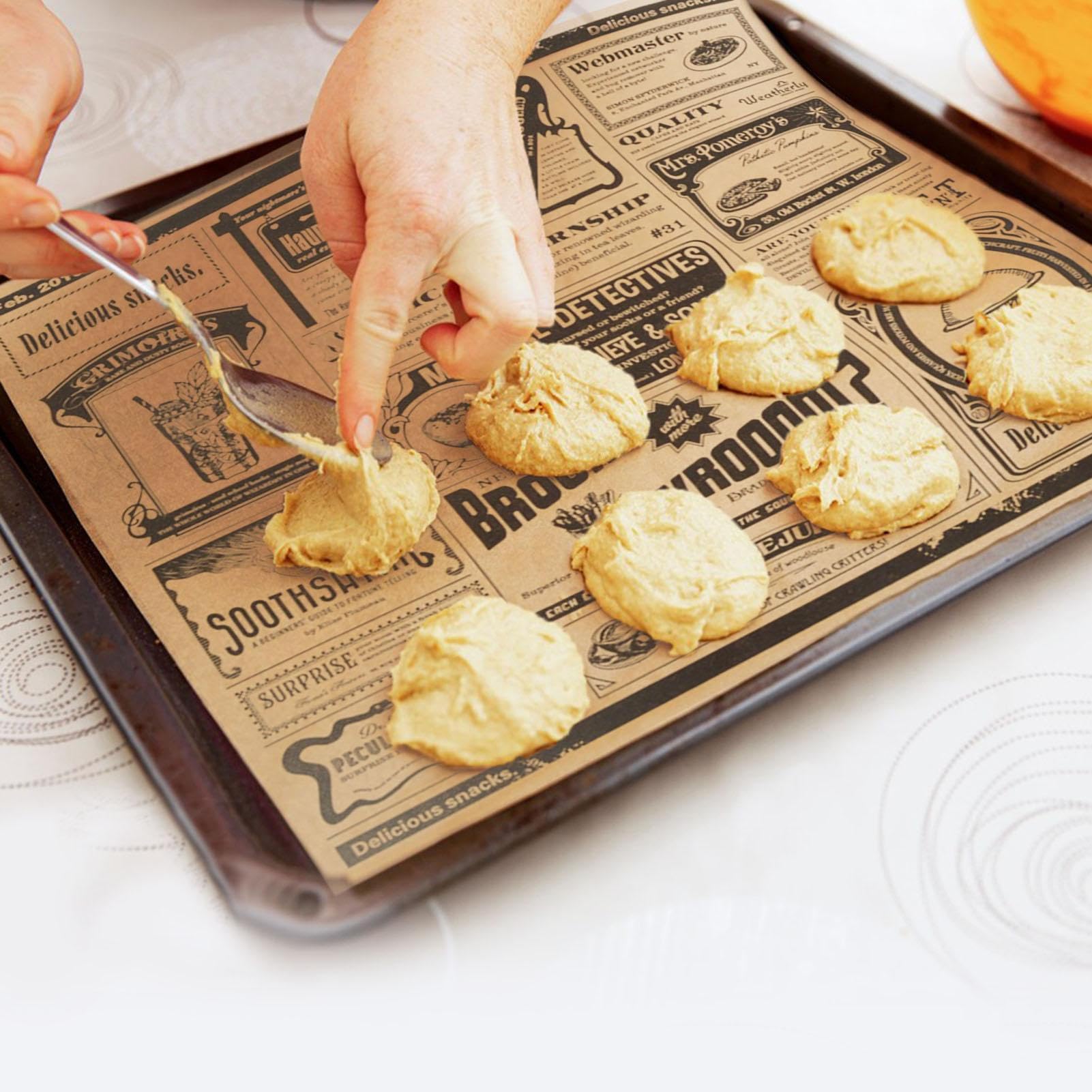 Arkusze papieru do pakowania ?ywno?ci - odporny t?uszcz papier do | pakowania kanapek, wielofunkcyjna wk?adka do ?ywno?ci, ?atwa w czyszczeniu, wygodna konstrukcja, kwadratowy krój, akcesoria d