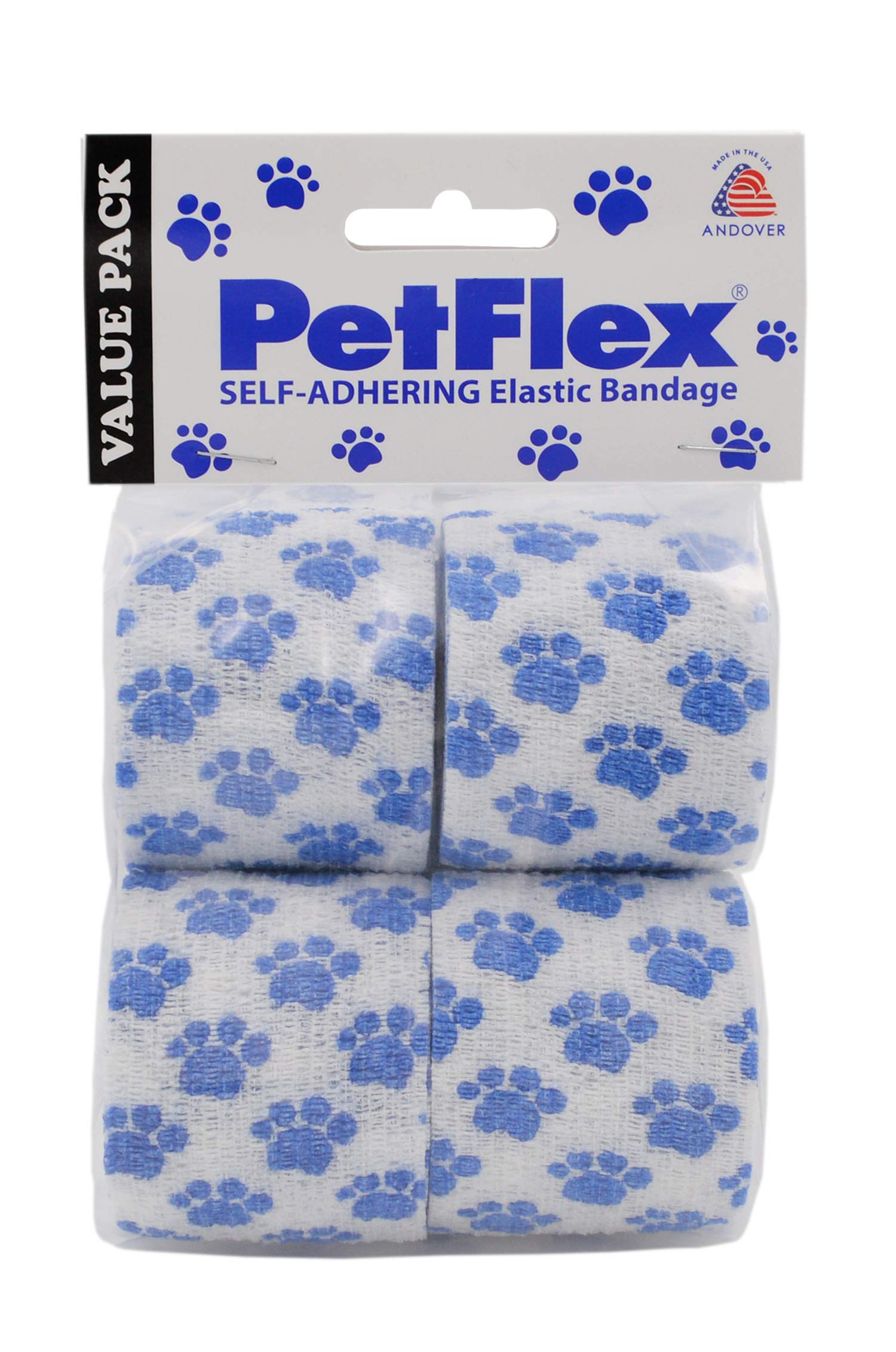 Self-Adhering Elastic Bandage - Paw Prints 2" 4-CT 2" x 5 yds.