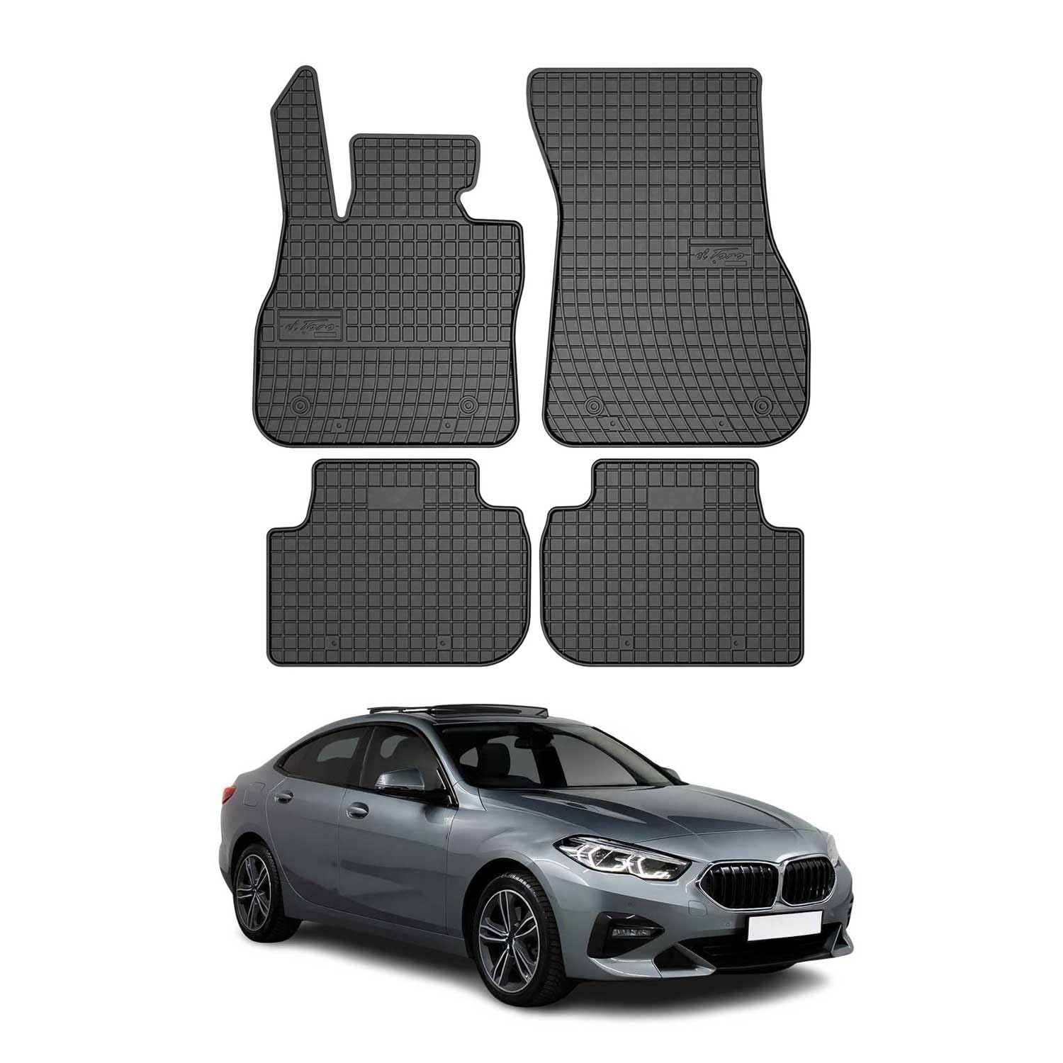 OMAC Fußmatten für BMW 2er Gran Coupe 2019-2024 Gummi 4X Schwarz