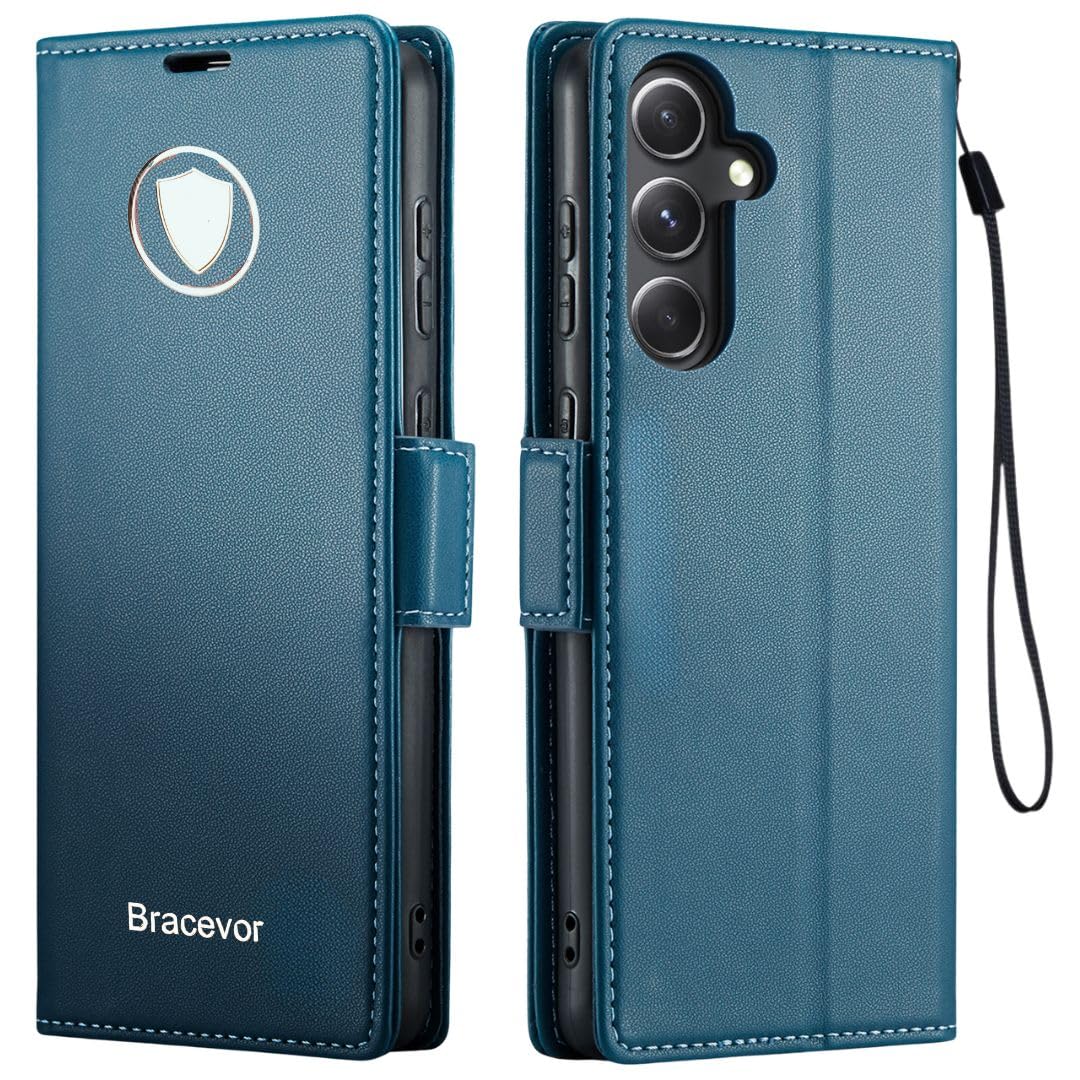 Bracevor Deluxe Leather Flip Cover case for Samsung Galaxy S23 FE 5G : Blue | PU Wallet Card Slots | Kickstand | 360 Degree Protection (B0DBVHZSRG) Amazon Price History, Amazon Price Tracker