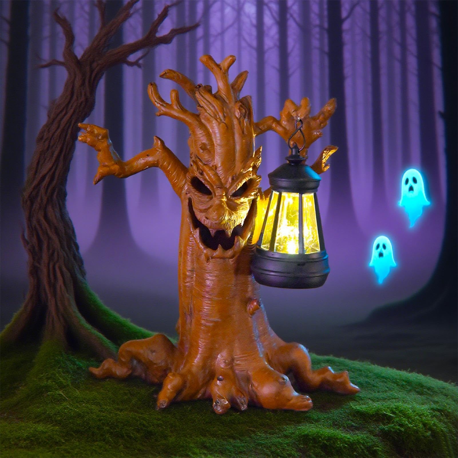 Statue di Halloween Ornamento Fantasma Albero Esterno con Lanterna Solare