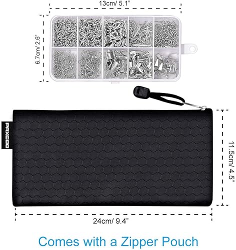 Miniatura 6 de PAXCOO Kit de suministros para hacer joyas, herramienta de reparación de joyas con accesorios, alicates, hallazgos y alambres de cuentas para
