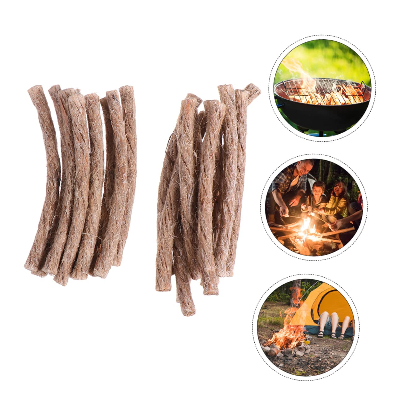 Abaodam 20pcs Fire Starter Rope Lightweight Camping Tool for Barbecue Hiking Fishing Durable and Easy to Use for
