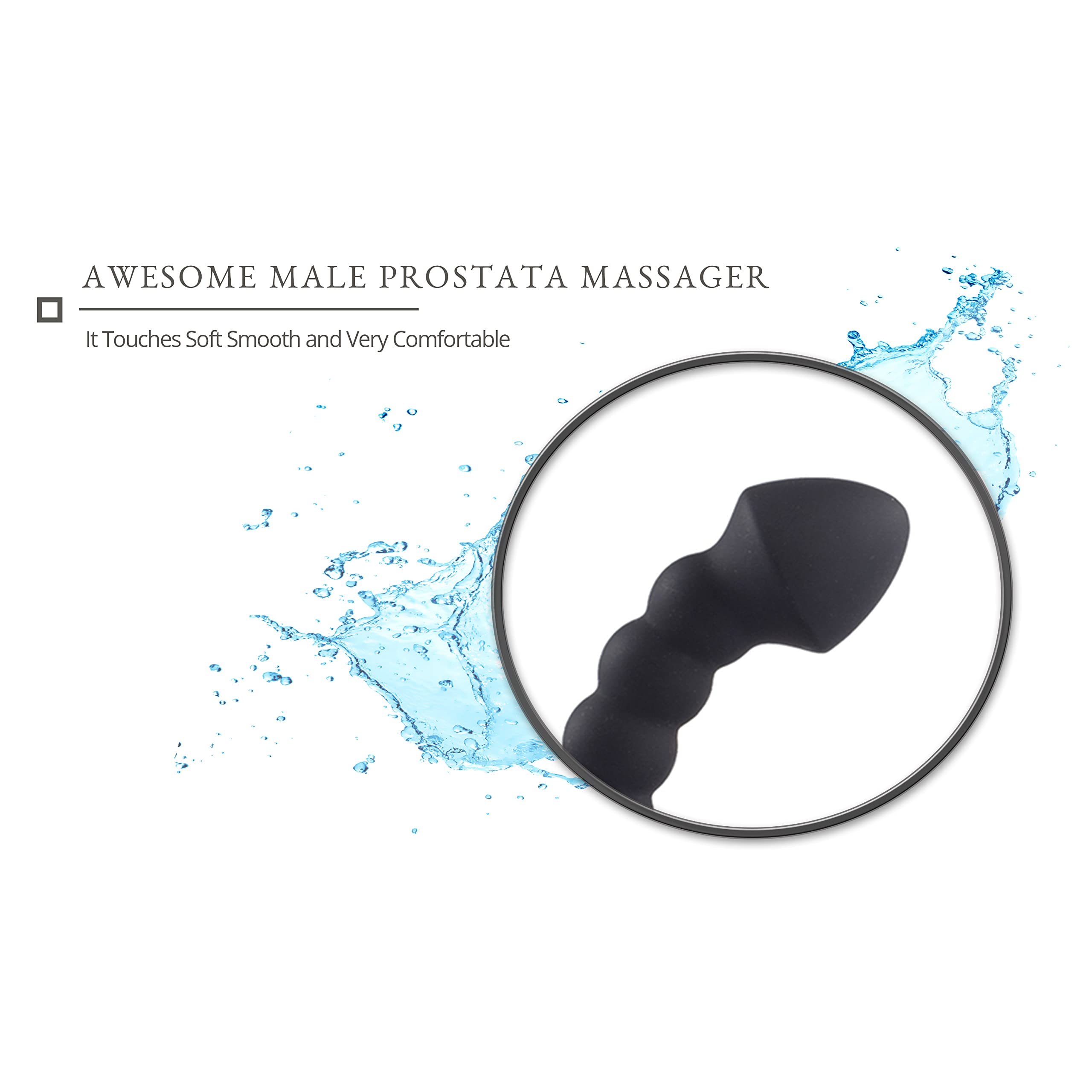 Vibratore prostatico FOPS nero in silicone – Vibratore anale con forte stimolazione prostatica per uomini profondità di inserimento 10 cm | Plug anale prostatico A11-9