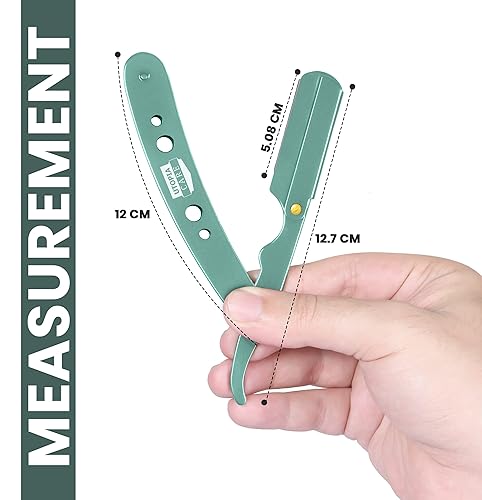 Miniatura 3 de Utopia Care Navaja de afeitar profesional de borde recto con 100 cuchillas  100% acero inoxidable (menta)