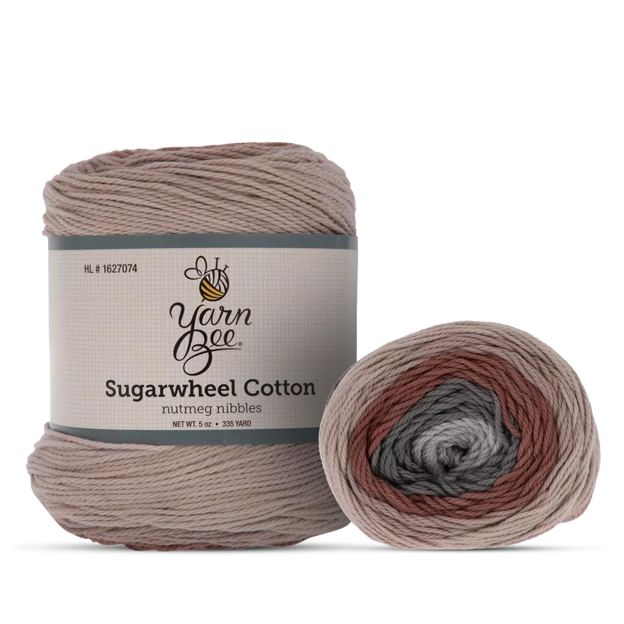 Hobby Lobby Yarn Bee 3 - Light Yarn for Crocheting & Knitting – Soft Yarn Skein – 335 Yards of Cotton Yarn for Crocheting Blankets, Hats, & More – Craft Supplies for Handcrafting, Nutmeg Nibbles