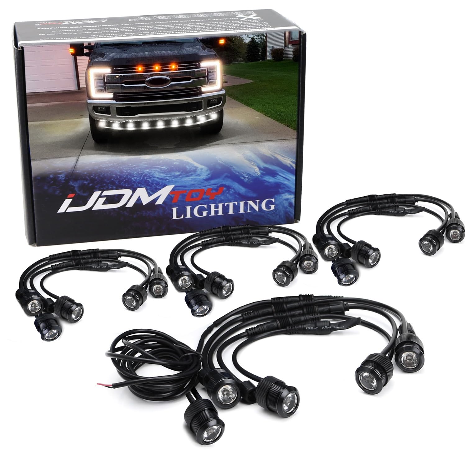 Amazon.com: iJDMTOY 20pc Set Xenon White LED Front Bumper Valance 