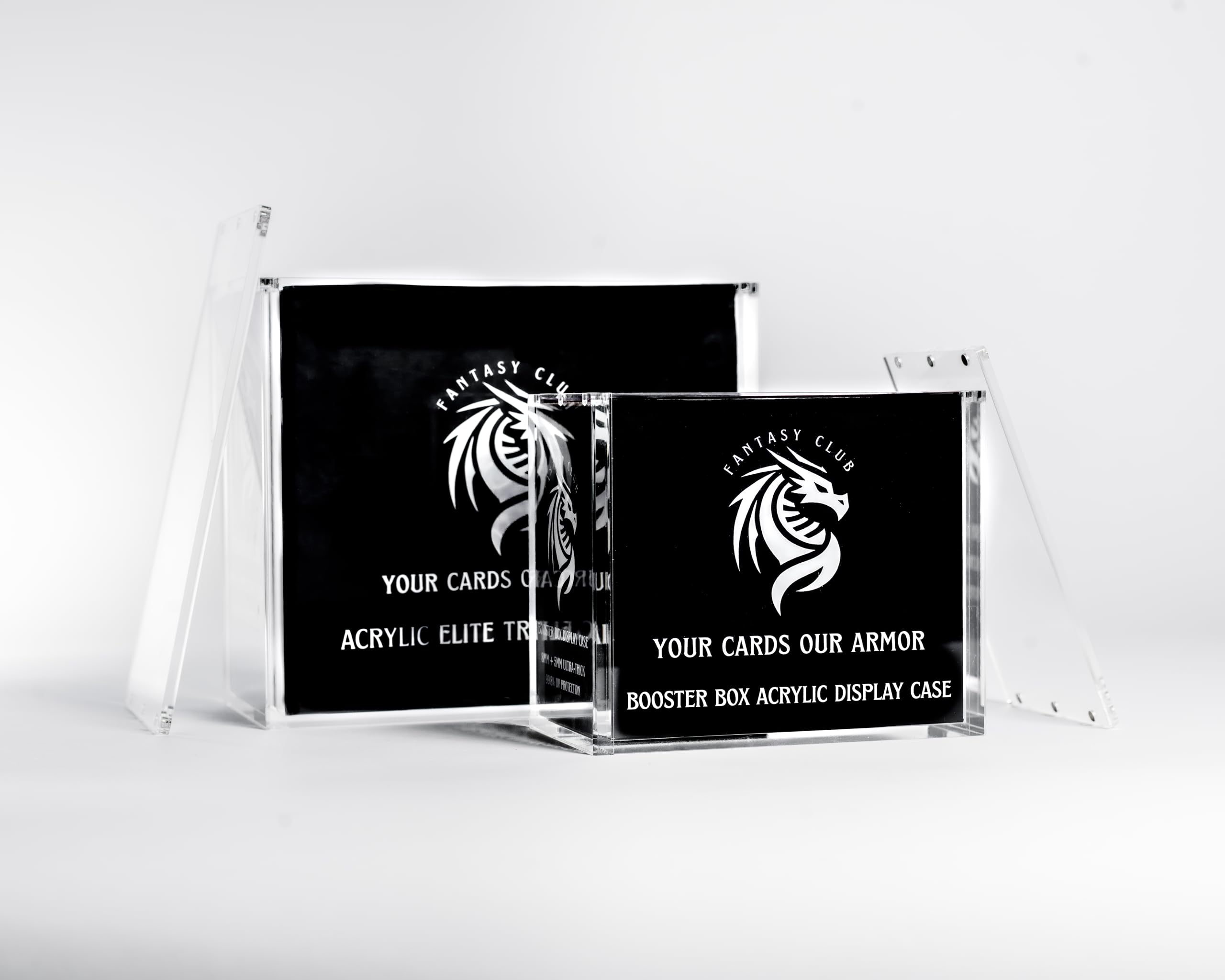 FANTASY CLUB | Boîte Acrylique pour Elite Trainer Box – Acrylique ultra épais 8 mm + 5 mm avec aimants puissants et protection UV à 99+% | Valorisez votre collection scellée et gardez vos ETB mint