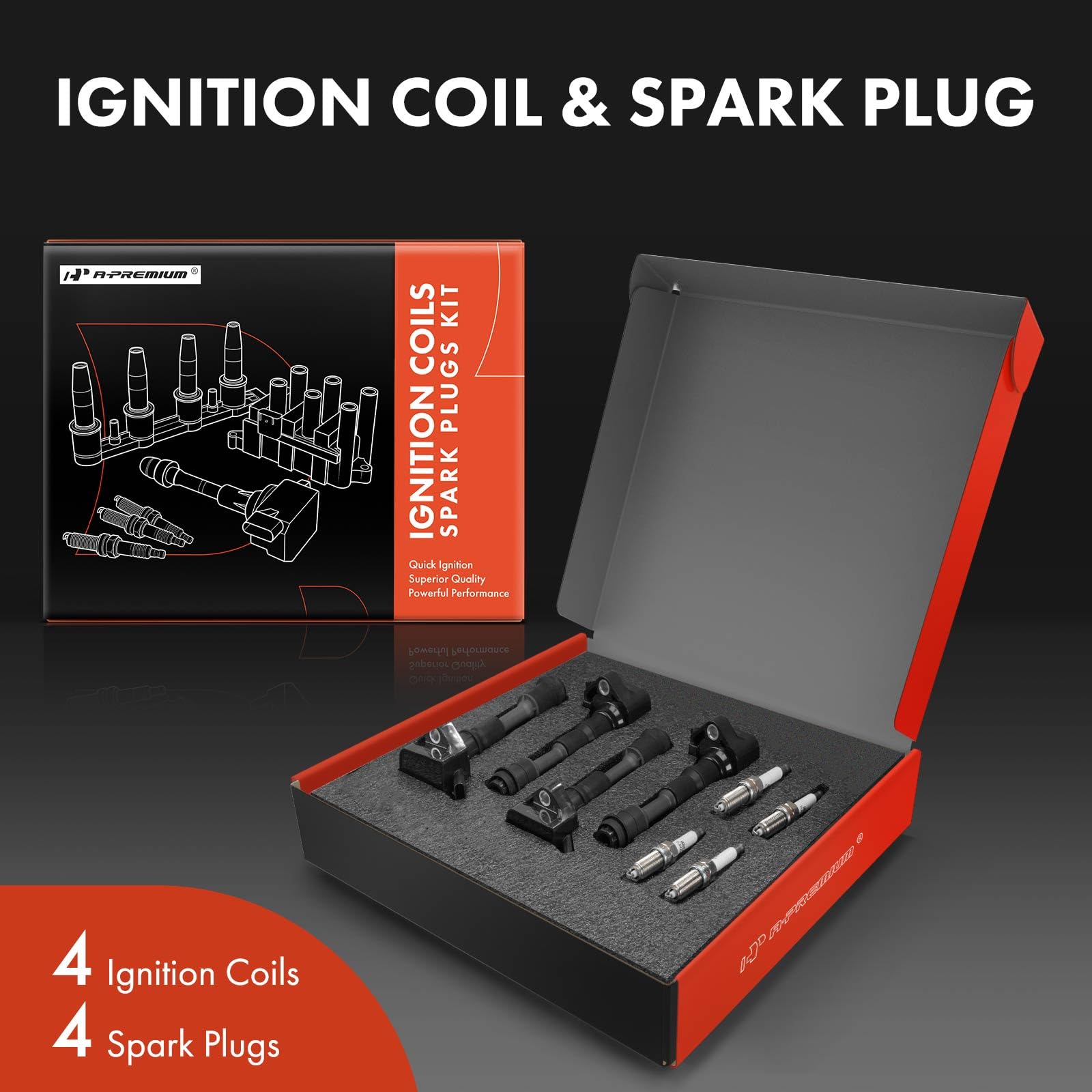 Amazon.com: A-Premium Set of 4 Ignition Coil Pack and Iridium
