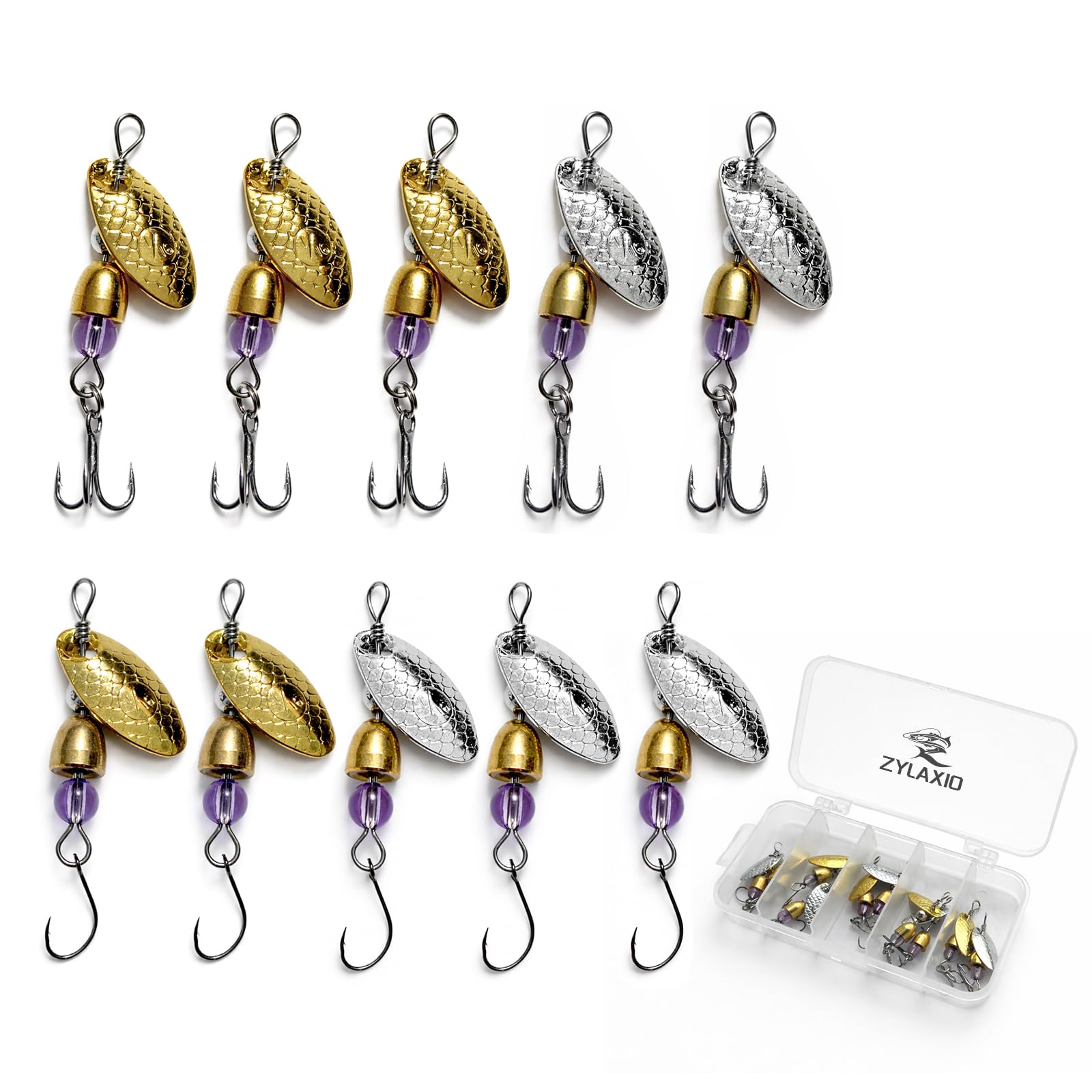 Trout Spinners, Rust-Resistant Brass Spinner Fly Lures, Fishing Lures for Trout, Bass, Salmon, Pike & Smallmouth Bass, Stream and River Fishing