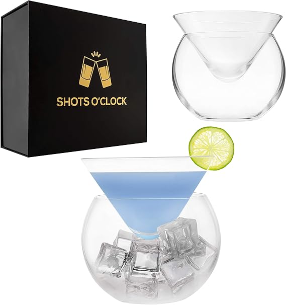 LEMONSODA Stemless Martini Glasses with Chiller Elegant