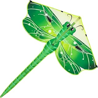 Crogift Dragonfly Kites, Large Kites for Kids Age 8-12 Kids & Adults, Extremely Easy to Fly Best Kites for Beginners Great Beach Toys Gift for Easter (Green)