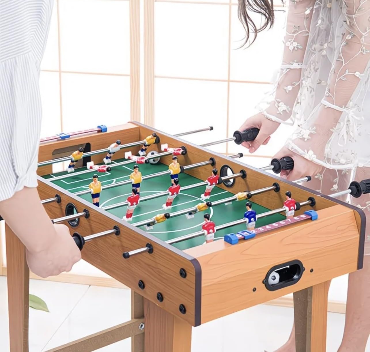 Kids Foosball Table Game with Legs | Wooden Soccer Game Table for Kids & Family | Indoor Sports Game with Scoreboard | Table Foosball Game for Home & Playroom